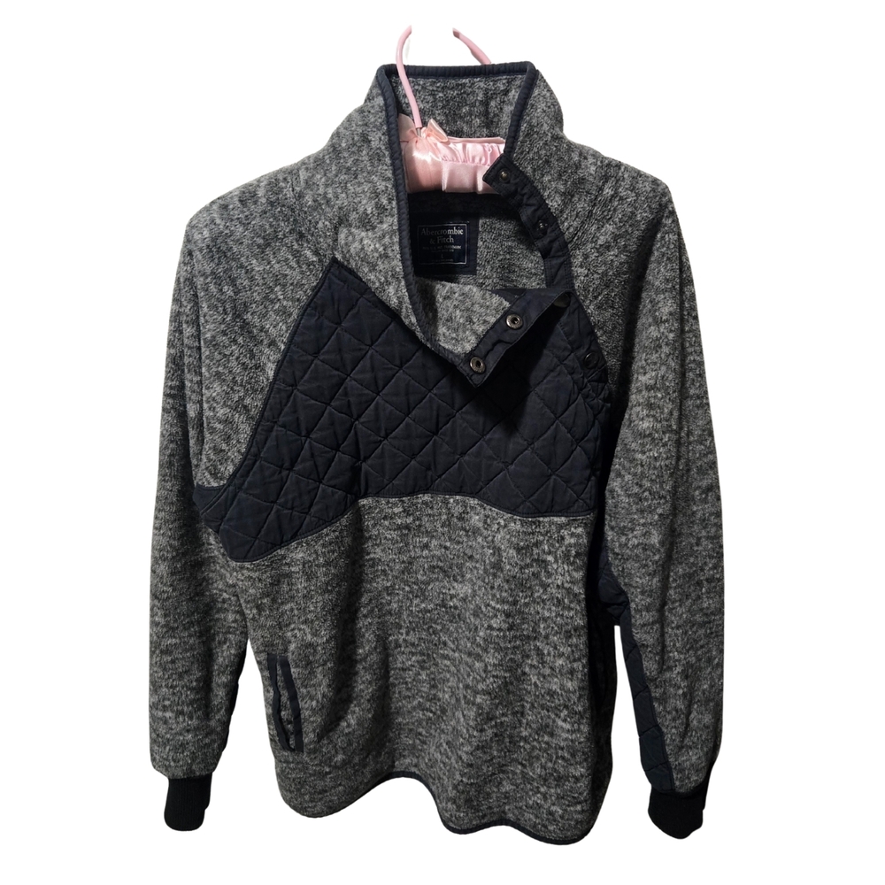 Abercrombie & Fitch Women's Navy and Grey Pullover, Size Large